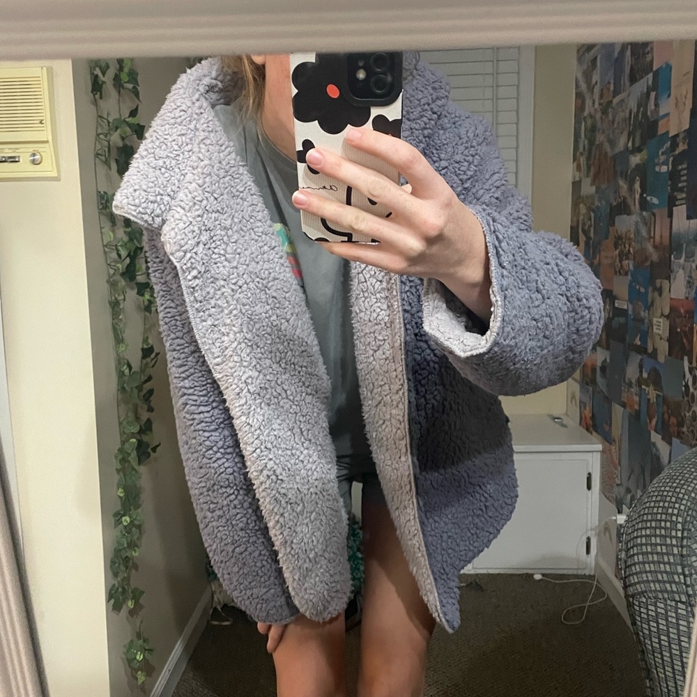 Urban Outfitters Purple Teddy Coat
